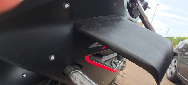 3D printed passive aero fitted to motorbike